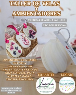 "Taller de Velas y ambientadores" en Lluvia de Colores