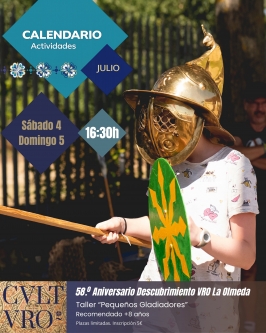 Taller "Pequeños gladiadores" en la Villa Romana La Olmeda