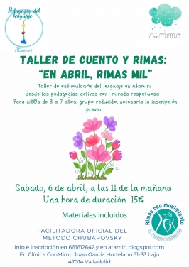 Taller de cuento y rimas "En abril, rimas mil" en ConMimo