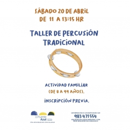 Taller de percusión tradicional en el Puente Azul