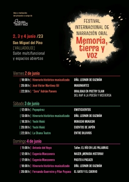 Festival Internacional de Narración Oral "Memoria, tierra y voz". San Miguel del Pino (Valladolid).