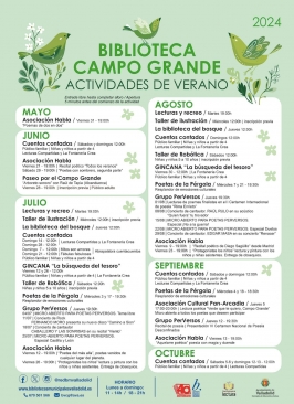 Programa "Actividades de Verano". Biblioteca del Campo Grande.