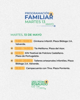 Programa Familiar Fiestas Patronales de San Pedro Regalado 2025