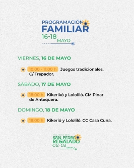 Programa Familiar Fiestas Patronales de San Pedro Regalado 2025