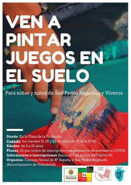 "Pintar juegos en el suelo" en San Pedro Regalado y Viveros