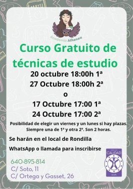 Curso gratuito de Técnicas de Estudio