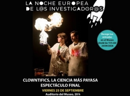 "Clowntifics, la ciencia más payasa" "Clowntifics, la ciencia más payasa"
