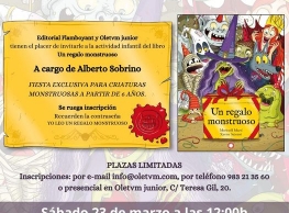 Actividad infantil del libro "Un regalo monstruoso" en Oletvm Jr.