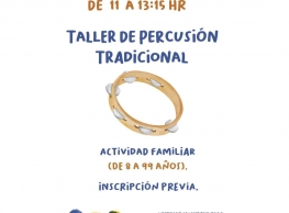 Taller de percusión tradicional en el Puente Azul