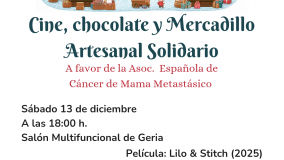 Mercadillo solidario, cine y chocolate